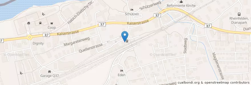 Mapa de ubicacion de Raiffeisen Bankomat en 瑞士, Aargau, Bezirk Rheinfelden, Rheinfelden.