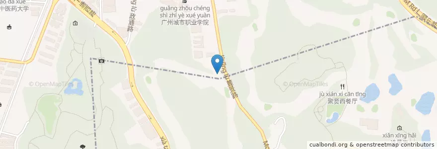 Mapa de ubicacion de 廣州市滿族墓園 en 中国, 广东省, 广州市, 越秀区, 白云区, 登峰街道.