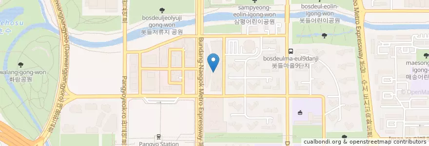 Mapa de ubicacion de Ola en 대한민국, 경기도, 분당구.