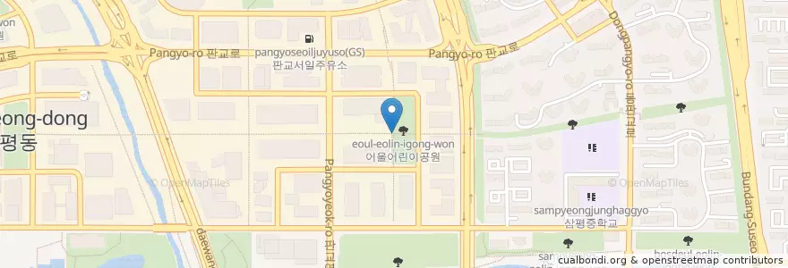 Mapa de ubicacion de 분수대 en 韩国/南韓, 京畿道, 盆唐區.