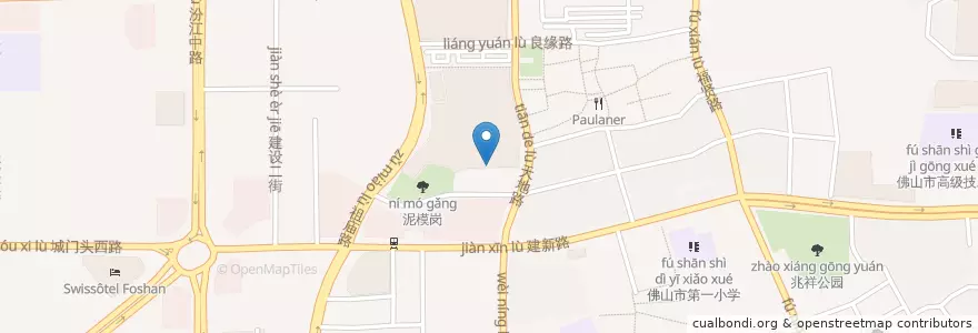 Mapa de ubicacion de 万福台 en 中国, 广东省, 佛山市, 禅城区 (Chancheng).
