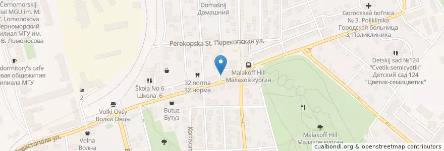 Mapa de ubicacion de Генбанк en 俄罗斯/俄羅斯, 南部联邦管区, 塞瓦斯托波尔, 塞瓦斯托波尔, Нахимовский Район, Нахимовский Округ.