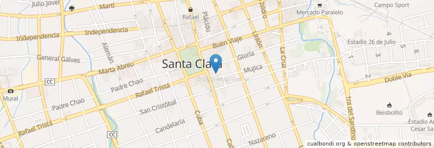 Mapa de ubicacion de Restaurante Hotel América en Cuba, Villa Clara, Santa Clara, Ciudad De Santa Clara.