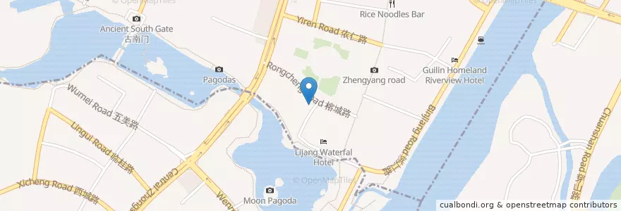 Mapa de ubicacion de 非常时髦西餐厅 en China, Guangxi, 桂林市.
