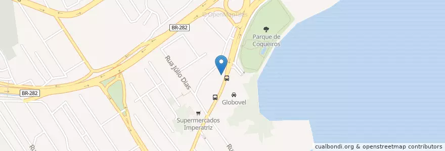 Mapa de ubicacion de Back Rent Car en Brazil, Jižní Region, Santa Catarina, Microrregião De Florianópolis, Região Geográfica Intermediária De Florianópolis, Florianópolis.