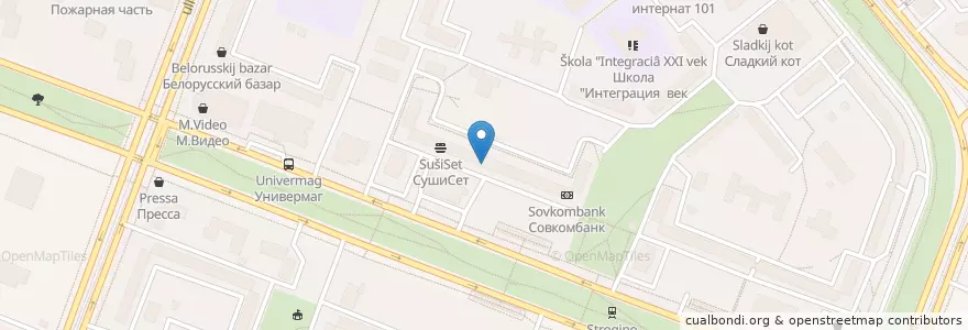 Mapa de ubicacion de Суши Wok en 러시아, Центральный Федеральный Округ, Москва, Северо-Западный Административный Округ, Район Строгино.