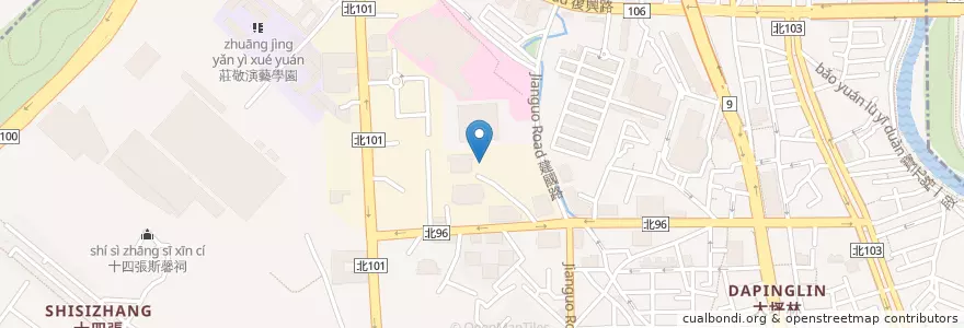Mapa de ubicacion de 員工停車場入口 en Taïwan, Nouveau Taipei, Xindian.