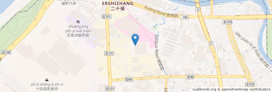 Mapa de ubicacion de 臺北大愛幼兒園 en تايوان, تايبيه الجديدة, 新店區.