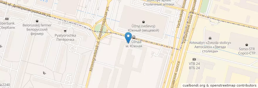 Mapa de ubicacion de Национальный инвестиционно-промышленный банк en Rússia, Distrito Federal Central, Москва, Южный Административный Округ.