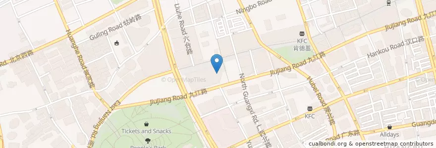 Mapa de ubicacion de 韩膳宫 en China, Xangai, Huangpu.