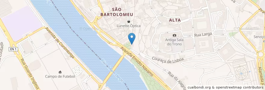 Mapa de ubicacion de Gelateria Bellini en Portugal, Centro, Baixo Mondego, Coimbra, Coimbra, Sé Nova, Santa Cruz, Almedina E São Bartolomeu.