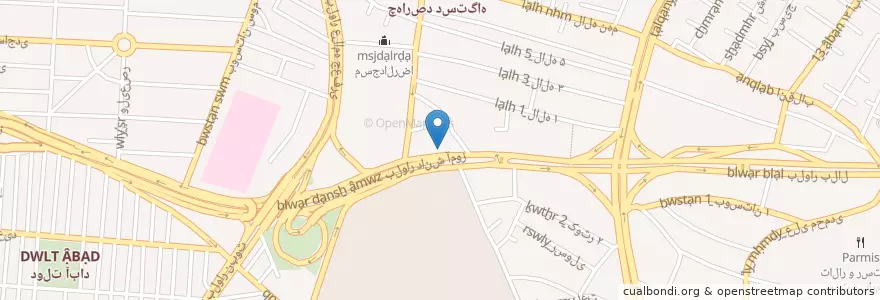 Mapa de ubicacion de درمانگاه شهید کلانتری سپاه en 伊朗, استان البرز, شهرستان کرج, بخش مرکزی شهرستان کرج, کرج.