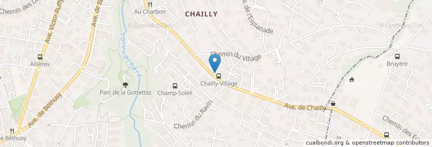 Mapa de ubicacion de Boite à livres - Avenue de Chailly en Svizzera, Vaud, District De Lausanne, Lausanne.