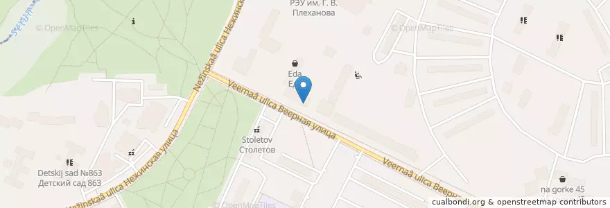 Mapa de ubicacion de Аспект en ロシア, 中央連邦管区, モスクワ, Западный Административный Округ, Район Очаково-Матвеевское.
