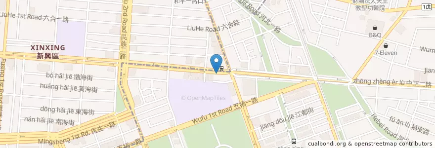 Mapa de ubicacion de 步道咖啡 en 臺灣, 高雄市, 苓雅區.