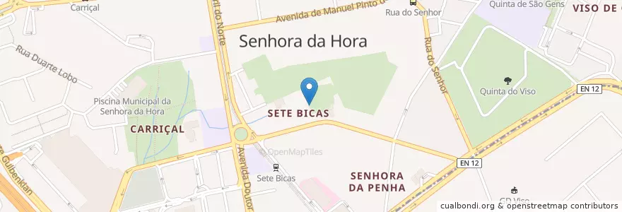 Mapa de ubicacion de Café das Sete Bicas en Portekiz, Norte, Área Metropolitana Do Porto, Porto, Matosinhos, São Mamede De Infesta E Senhora Da Hora.
