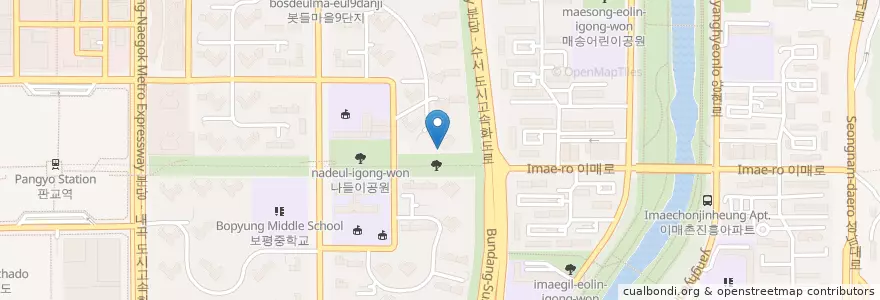 Mapa de ubicacion de 판교소망교회 en Südkorea, Gyeonggi-Do, 분당구.