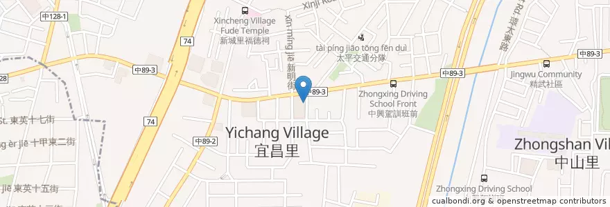 Mapa de ubicacion de 阿富炸雞 en 臺灣, 臺中市, 太平區.
