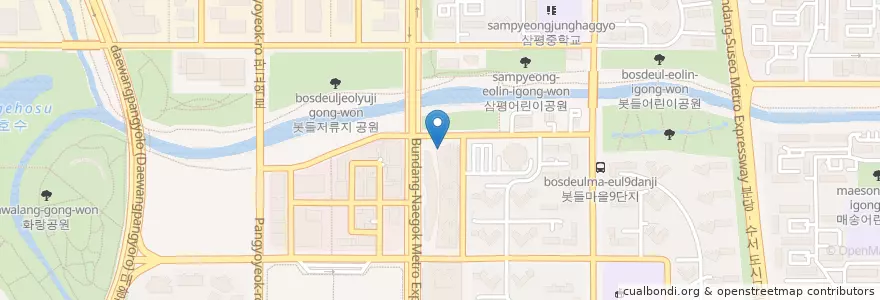 Mapa de ubicacion de 빕스(2층) en 大韓民国, 京畿道, 盆唐区.