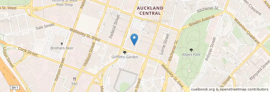 Mapa de ubicacion de Elliot Stables en Nieuw-Zeeland, Auckland, Waitematā.