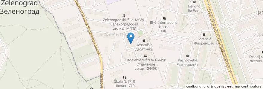 Mapa de ubicacion de Ника en Rússia, Distrito Federal Central, Oblast De Moscou, Москва, Зеленоградский Административный Округ, Район Матушкино.