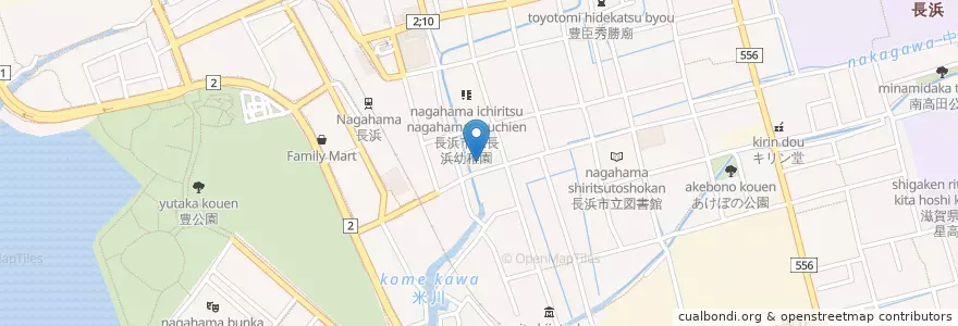 Mapa de ubicacion de 幸福の科学 en Japon, Préfecture De Shiga, 長浜市.