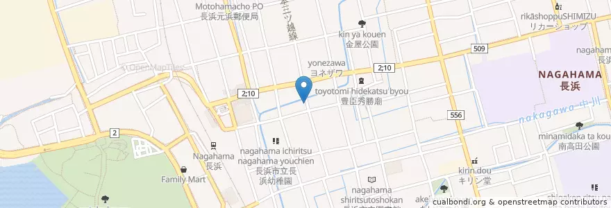 Mapa de ubicacion de マスカット en Jepun, 滋賀県, 長浜市.