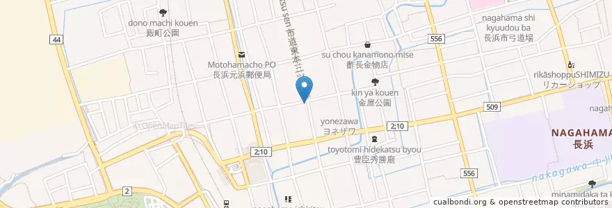 Mapa de ubicacion de こめか en Япония, Сига, 長浜市.