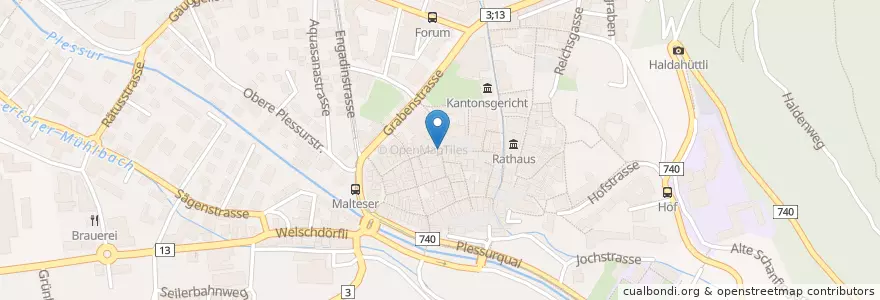 Mapa de ubicacion de American Snack Bar en Suíça, Grisões, Plessur, Chur.