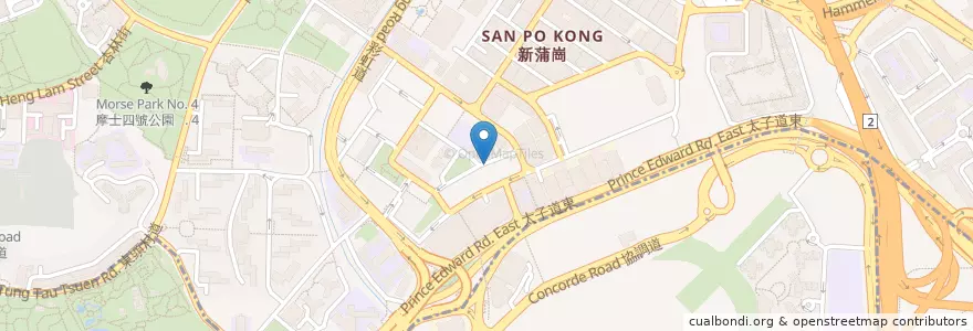 Mapa de ubicacion de 得龍大飯店 Tak Lung Restaurant en 中国, 広東省, 香港, 新界, 九龍, 黃大仙區 Wong Tai Sin District, 九龍城區 Kowloon City District.