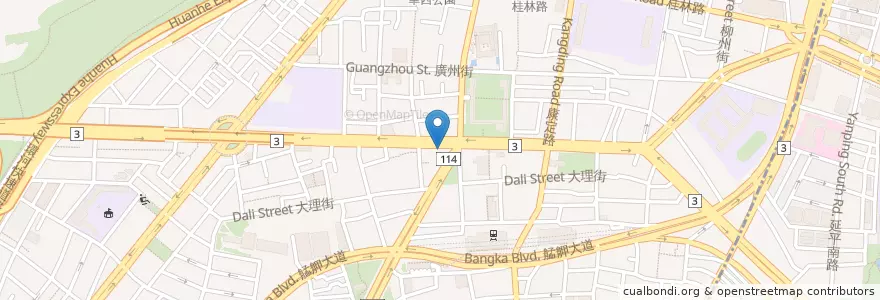 Mapa de ubicacion de 萬華身心精神科診所 en تايوان, تايبيه الجديدة, تايبيه, 萬華區.
