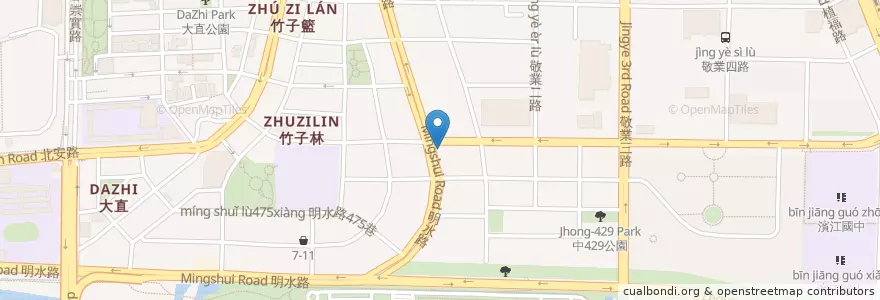 Mapa de ubicacion de Lequn 2nd & Mingshui Intersection en Taiwan, New Taipei, Taipei, Zhongshan District.