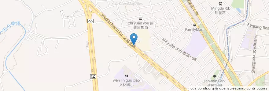 Mapa de ubicacion de 文林建民路口 en 台湾, 新北市, 台北市, 北投区.