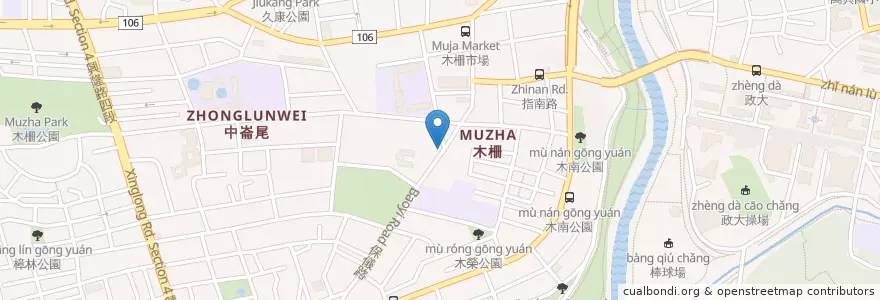 Mapa de ubicacion de 景文中學 en تایوان, 新北市, تایپه, 文山區.
