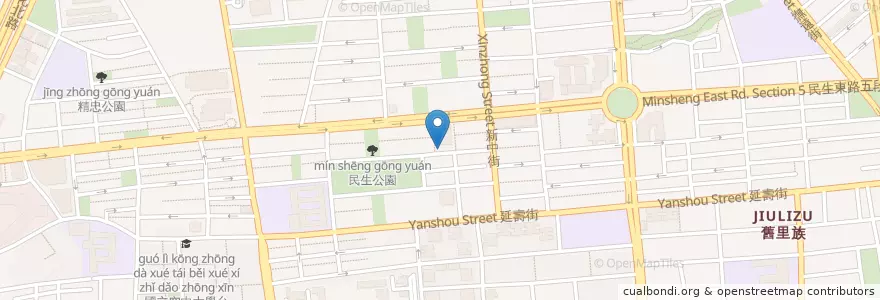 Mapa de ubicacion de 民生立體停車場 en تايوان, تايبيه الجديدة, تايبيه, 松山區.