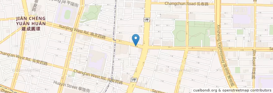 Mapa de ubicacion de 捷運中山站(2號出口) en 台湾, 新北市, 台北市, 中山区.