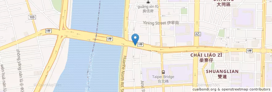 Mapa de ubicacion de Minquan & Dihua Intersection en Taiwan, New Taipei, Taipei, Datong District.