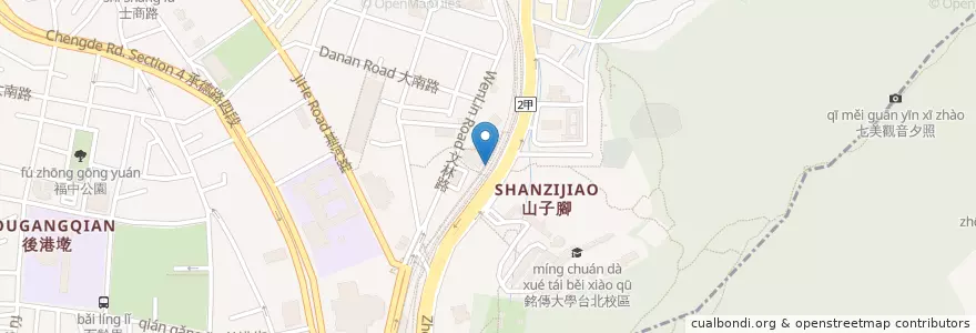 Mapa de ubicacion de 銘傳大學 en تایوان, 新北市, تایپه, 士林區.