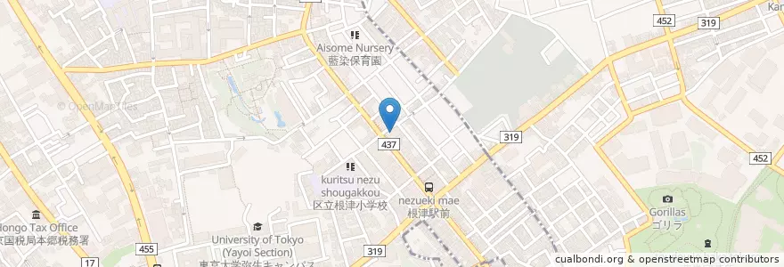 Mapa de ubicacion de 文京区立　不忍通りふれあい館 en Jepun, 東京都, 文京区.