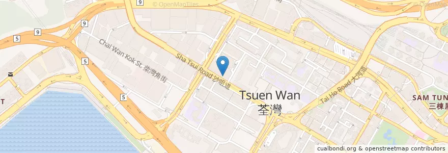 Mapa de ubicacion de 集友 Chiyu en 中国, 广东省, 香港 Hong Kong, 新界 New Territories, 荃灣區 Tsuen Wan District.