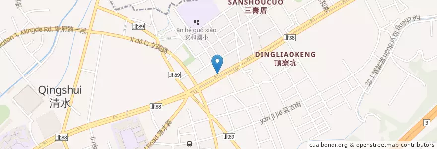 Mapa de ubicacion de 金城立德路口 en 타이완, 신베이 시, 투청 구.