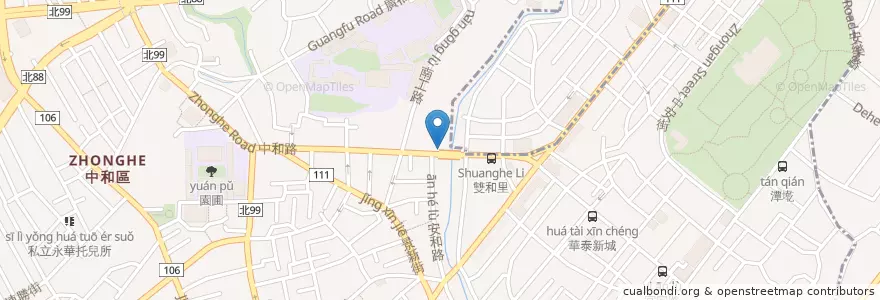 Mapa de ubicacion de 中和安和路口 en Tayvan, 新北市, 中和區, 永和區.