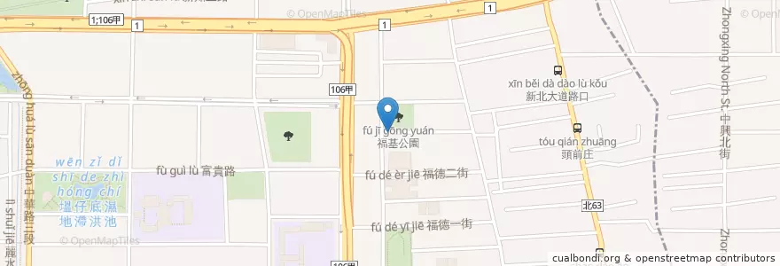 Mapa de ubicacion de 福基公園 en Taiwan, 新北市, 新莊區.