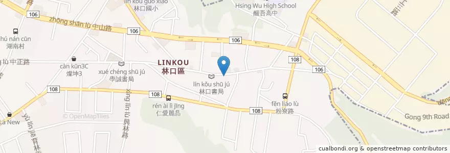 Mapa de ubicacion de 林口老街 en 타이완, 신베이 시, 린커우 구.