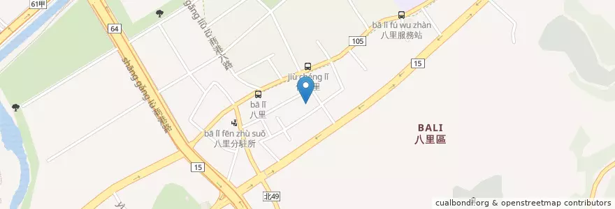 Mapa de ubicacion de 下庄市場 en 臺灣, 新北市, 八里區.
