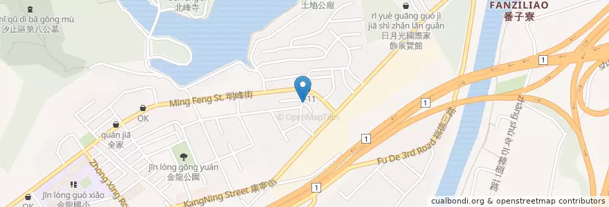 Mapa de ubicacion de 民族二街明峰街口 en Taiwan, Nuova Taipei, Xizhi.