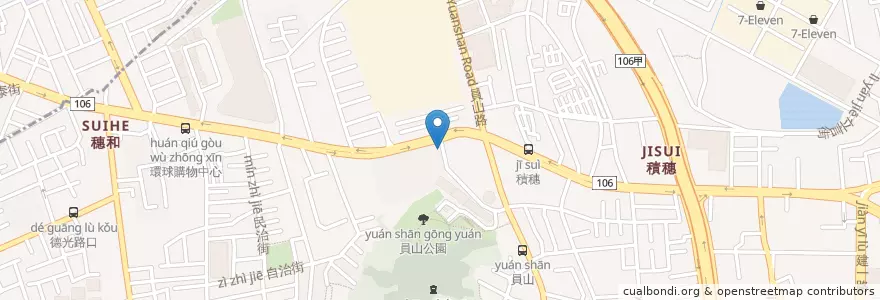 Mapa de ubicacion de 元氣大鎮社區 en Taiwan, Nuova Taipei, Džonghė, Distretto Di Banqiao.