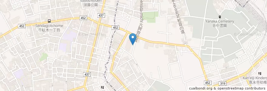Mapa de ubicacion de 谷中区民館 en 日本, 東京都, 台東区.