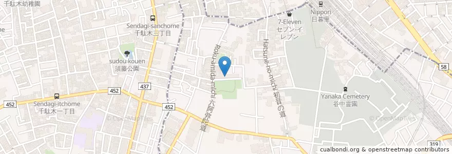 Mapa de ubicacion de 台東区立谷中コミュニティセンター en 일본, 도쿄도, 다이토구.