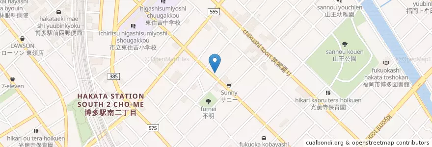Mapa de ubicacion de すし屋 en 日本, 福岡県, 福岡市, 博多区.